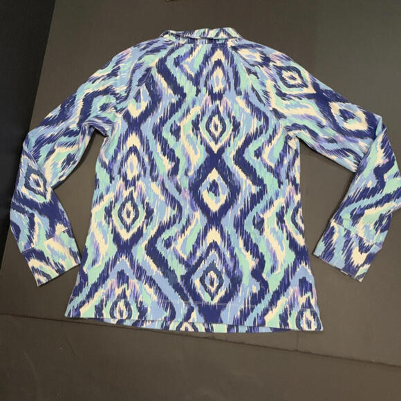 Lilly Pulitzer Preppy Designer Classic Geometric Quarter Zip Popover Small - Picture 12 of 14